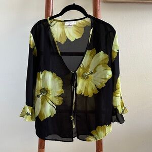 Vintage 90s front tie blouse